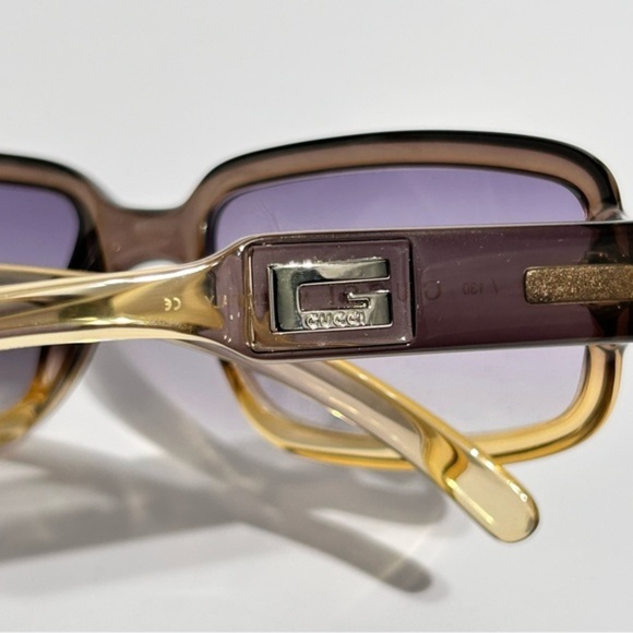 Gucci Authentic Vintage "G" LOGO Biocolor Tinted Y2K Square Sunglasses - Picture 5 of 10